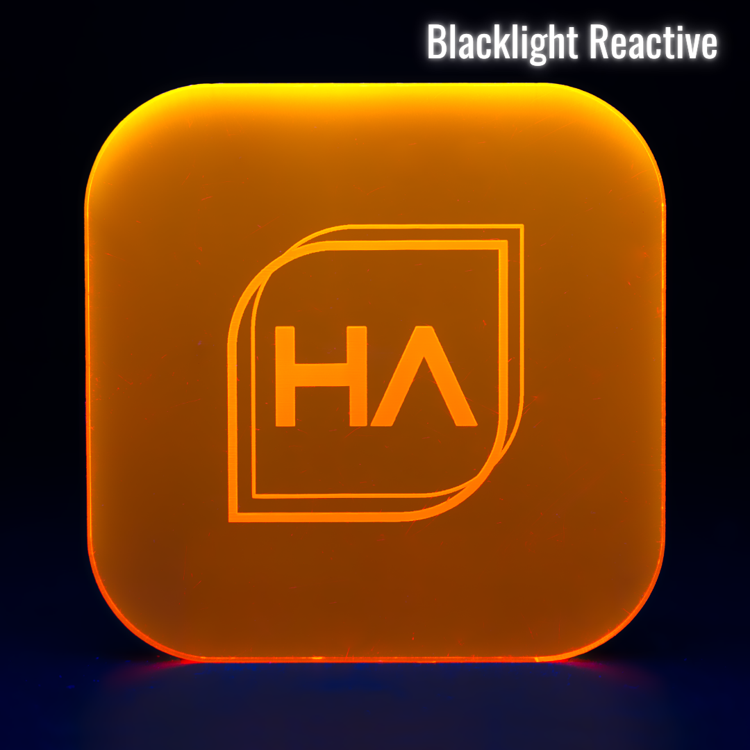 Blacklight reactive 1/8" Fluorescent Orange Cast Acrylic Sheet