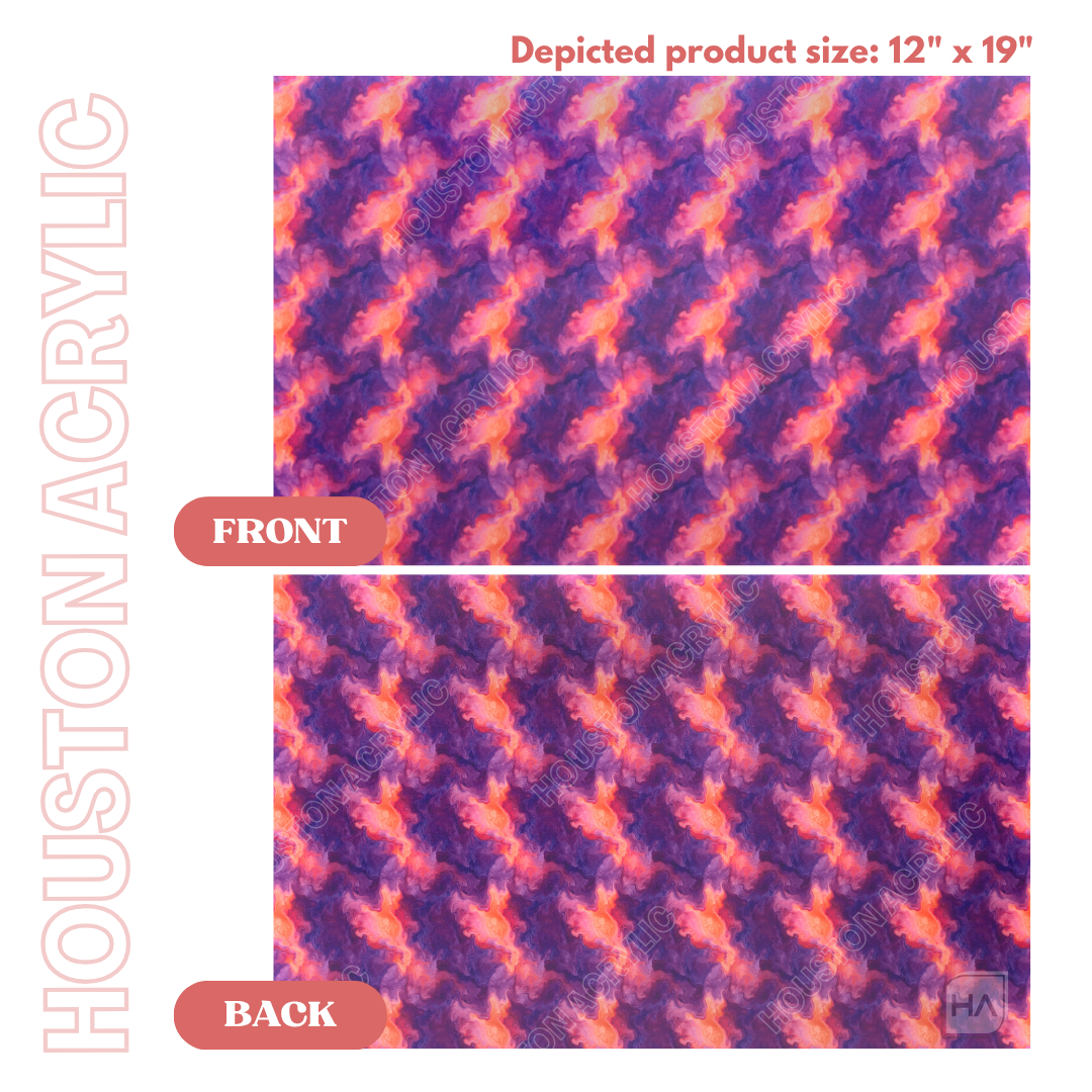 1/8" Abstract Purple Pink Marble MakerPrint Full Size Sheet View Front and Back Comparison