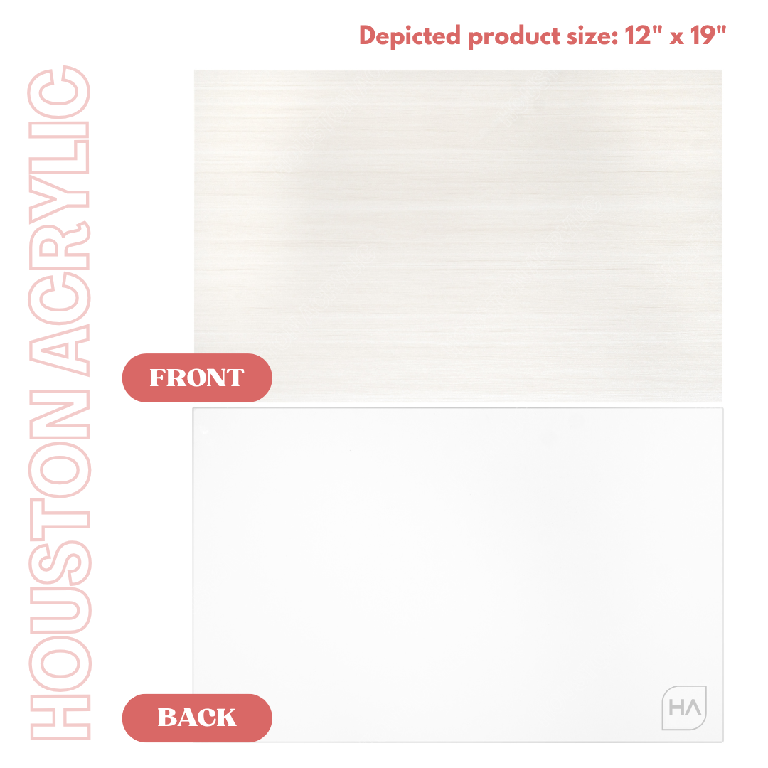 1/8" Antique White Wood Grain Cast Acrylic Sheet Front vs Back Full Size Sheet View