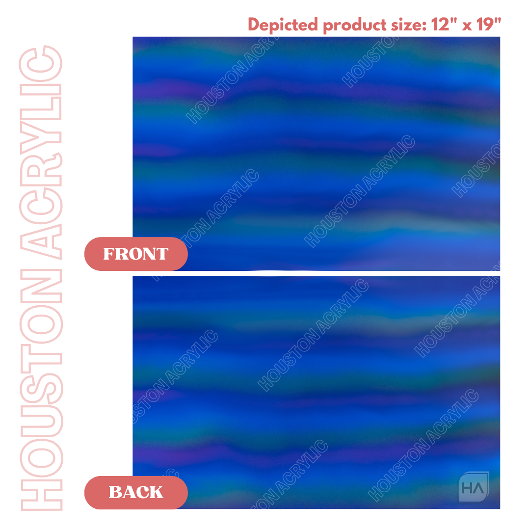 1/8" Aurora Stripes Cast Acrylic Sheet Front vs Back full size sheet view comparison