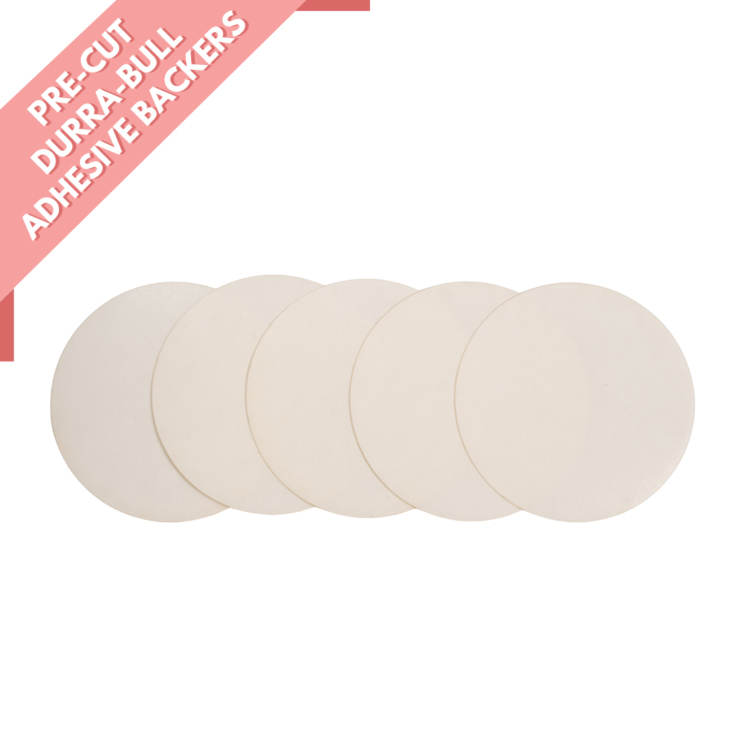 Each pack comes with 5 pre-cut Durra-Bull Adhesive backers