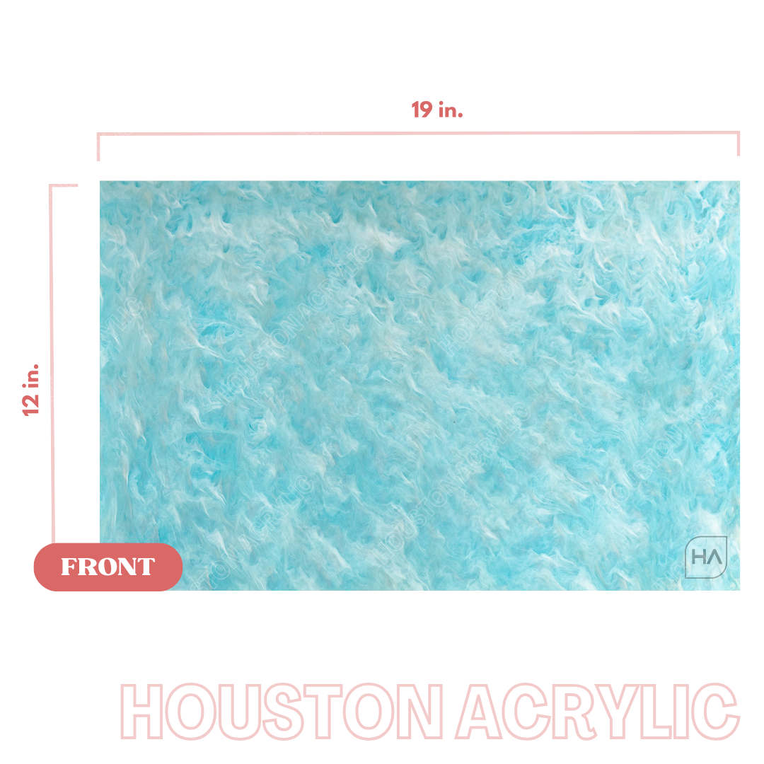 1/8" Baby Blue Haze Cast Acrylic Sheet Full Size Sheet View