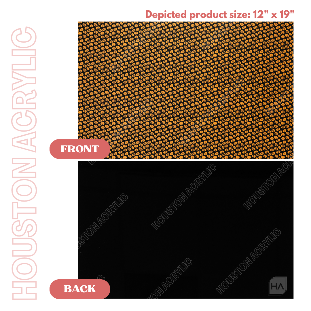 1/8" Black Matte Scattered Jack O' Lanterns Texture MakerPrint