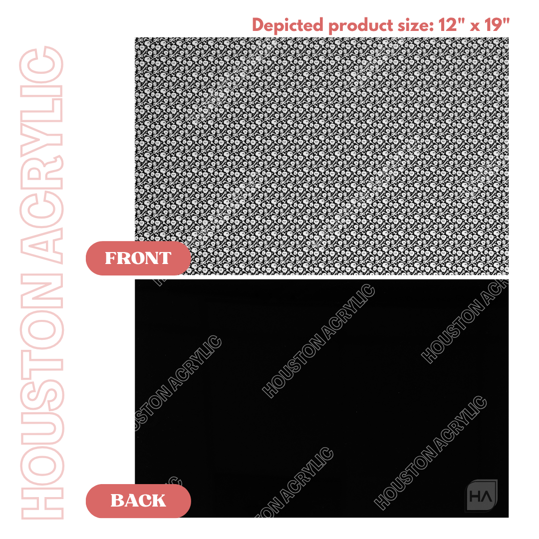 1/8" Black Matte Scattered Retro Bones Texture MakerPrint
