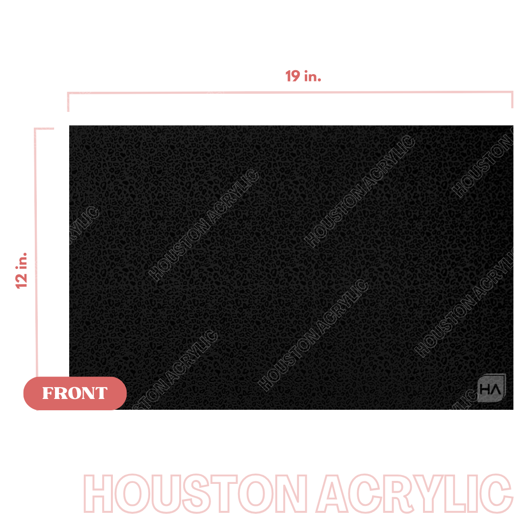 1/8" Black Matte Leopard Texture MakerPrint full size sheet front view