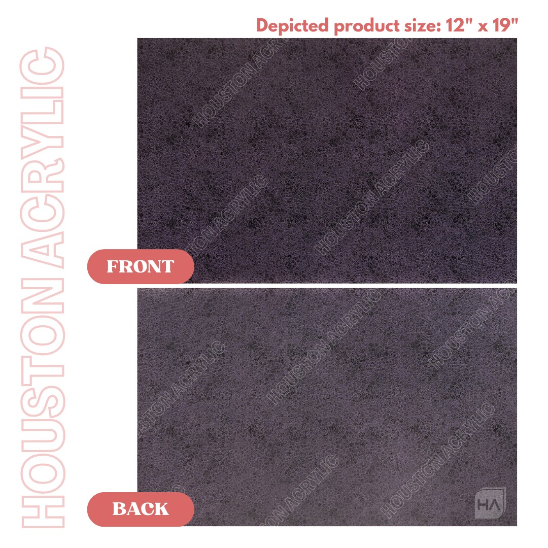 1/8" Black Spooky Swirls MakerPrint Acrylic Sheet Front vs Back Full Size Sheet Comparison View