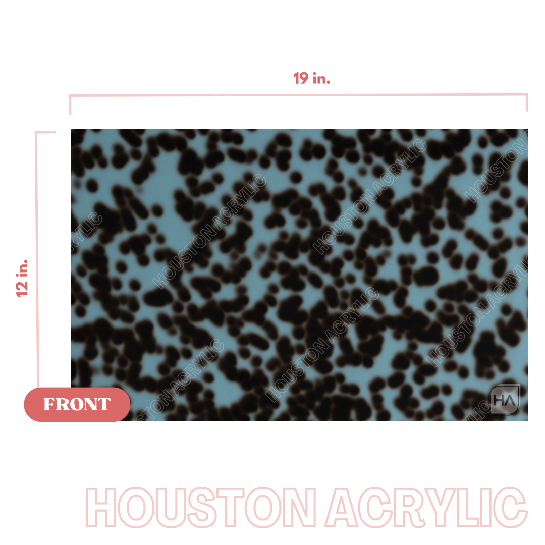 1/8" Blue Tortoise Shell Cast Acrylic Sheet Front Vs Back Full Size Sheet View