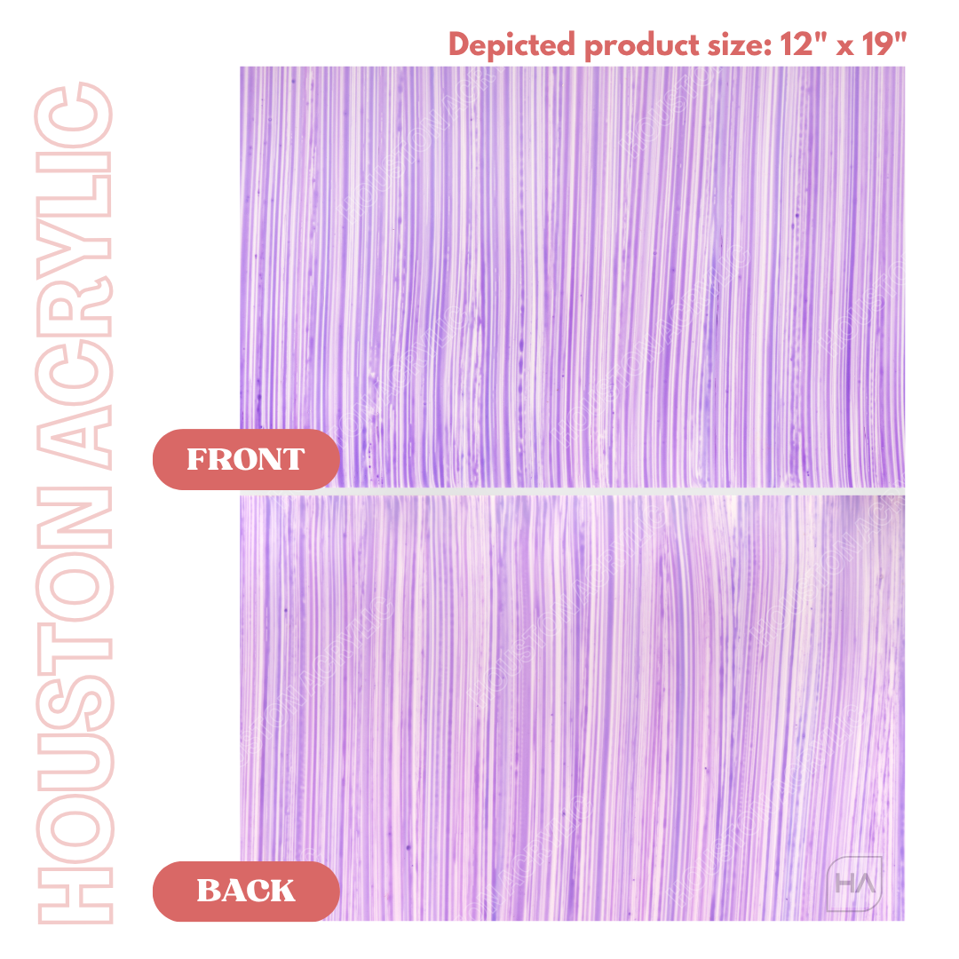 1/8" Brushed Lilac Cast Acrylic Sheet Front vs Back Full Size Sheet Comparison