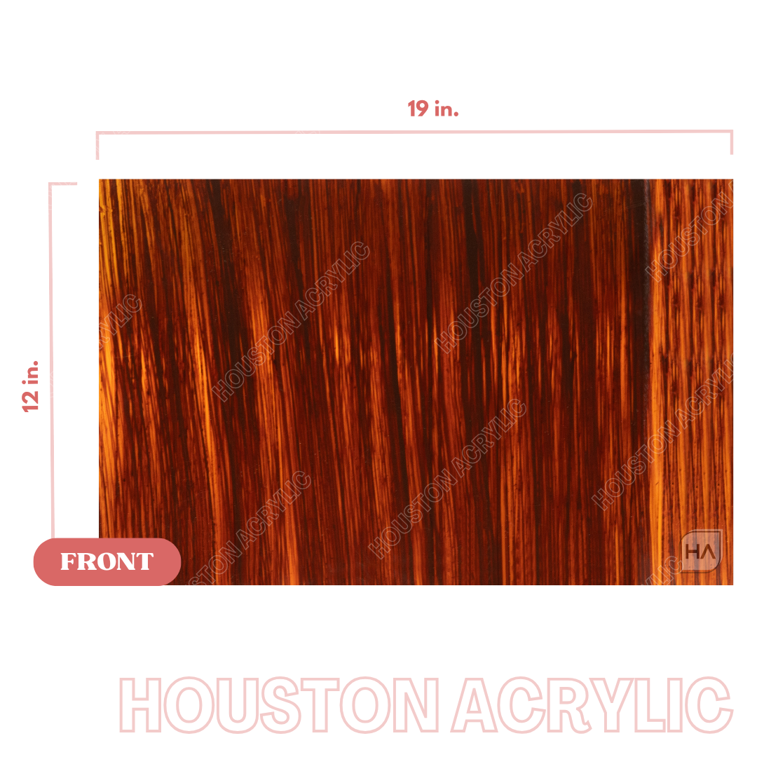 1/8" Brushed Mahogany Cast Acrylic Sheet Full Size Sheet View
