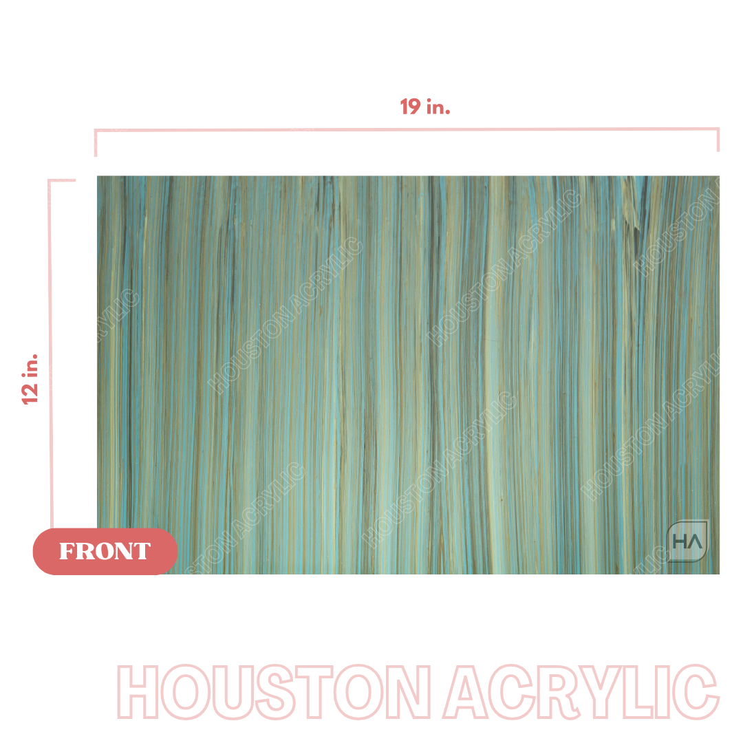 1/8" Brushed Turquoise Cast Acrylic Sheet Full Size Sheet View