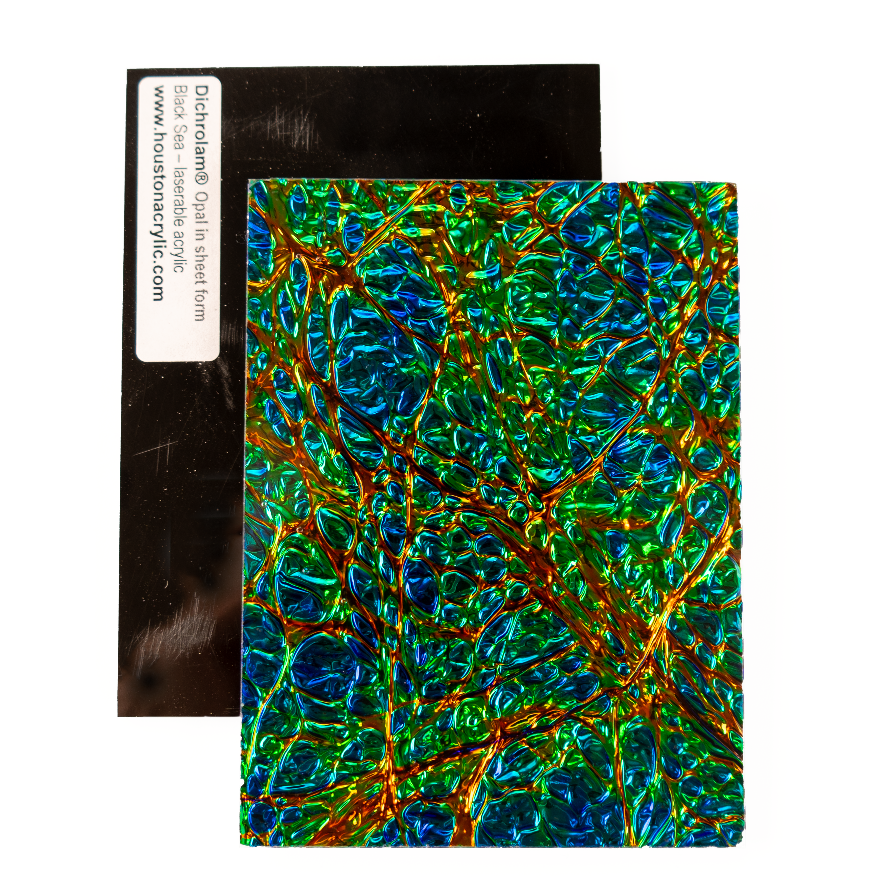 Black Sea Dichrolam Acrylic Sheet Front and Back Comparison