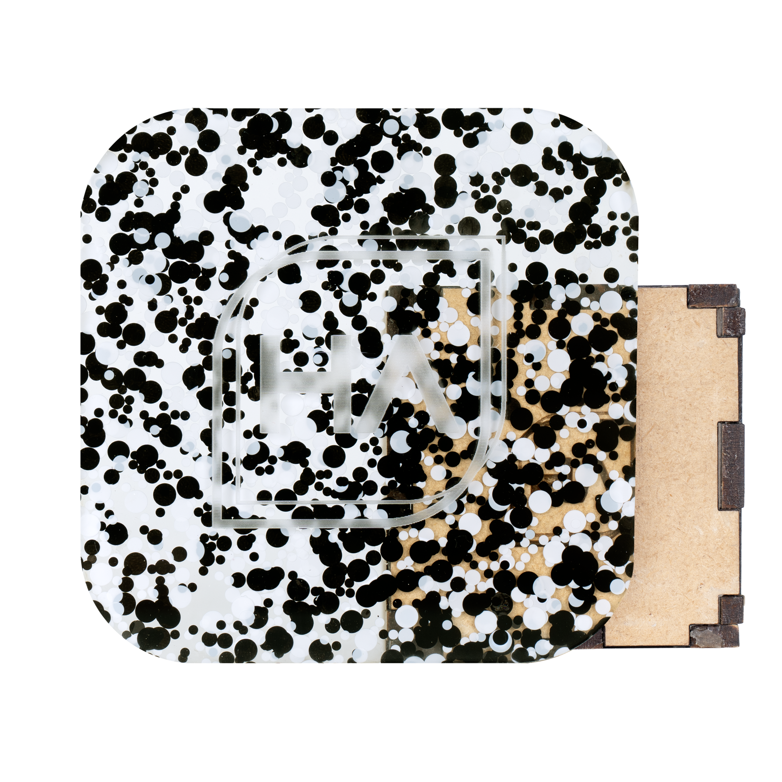 1/8" Black and White Spirit Dots Cast Acrylic Sheet