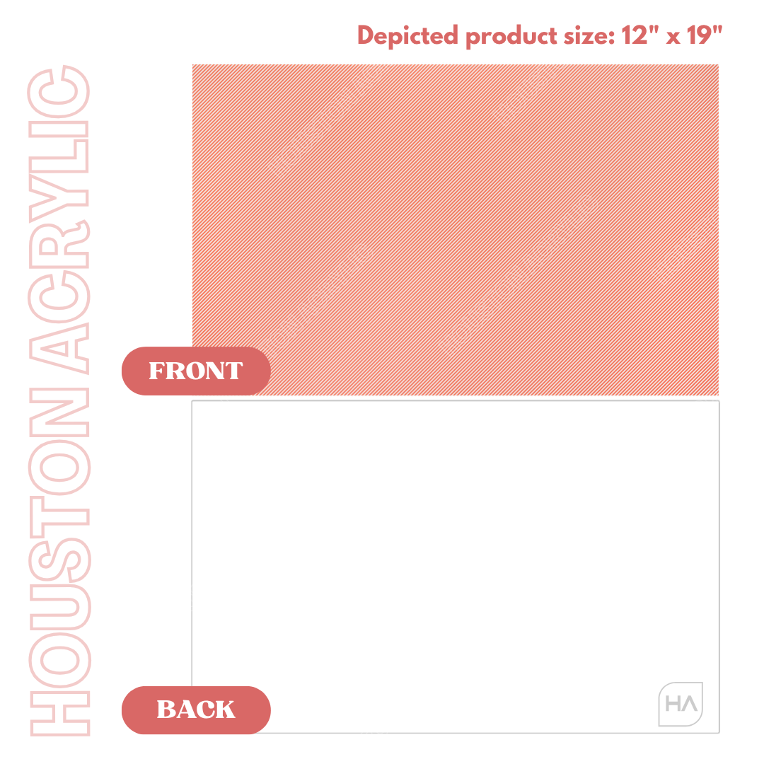 1/8" Candy Cane Stripes MakerPrint Acrylic Sheet Front vs Back Full Size Sheet Comparison