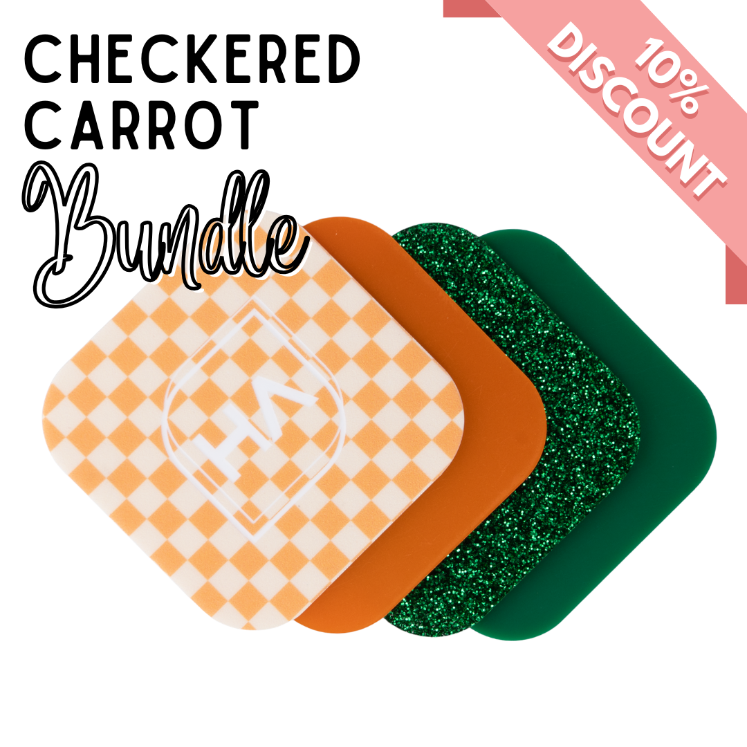 Checkered Carrot Bundle Cast Acrylic Sheet Easter Bundle