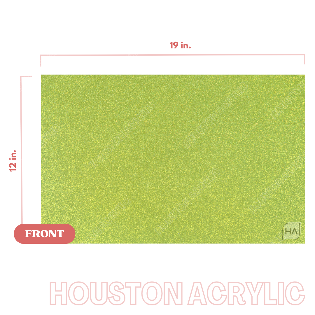 1/8" ColorCarve Lime Green to White Glitter Cast Acrylic Sheet Full Size Sheet View
