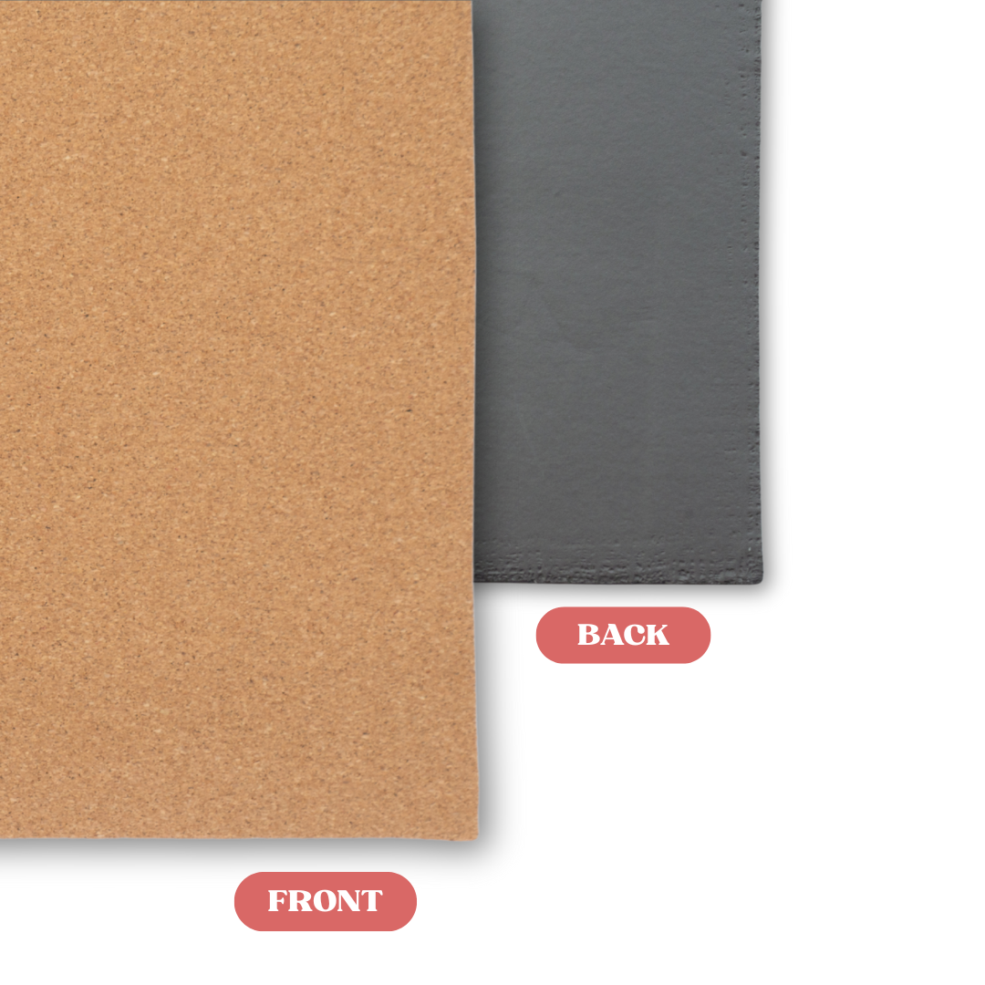 Cork Laserable Leatherette Sheet Front vs Back Comparison