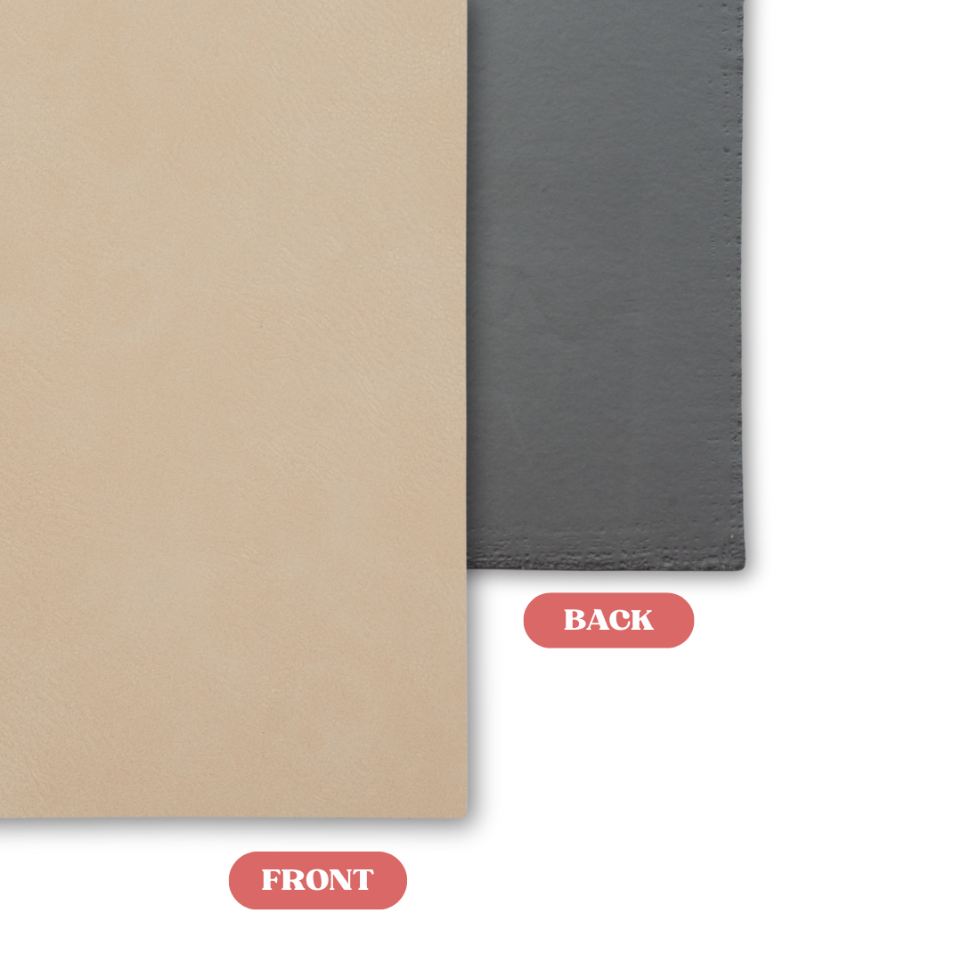 Cream to Black Leatherette Sheet Front vs Back Comparison