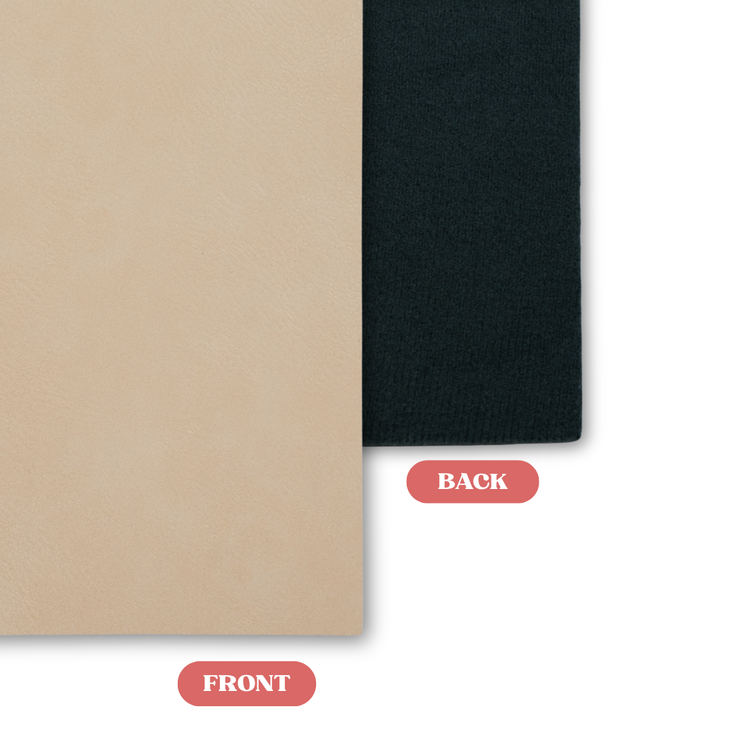 Cream to Black Leatherette Sheet Front vs Back Comparison