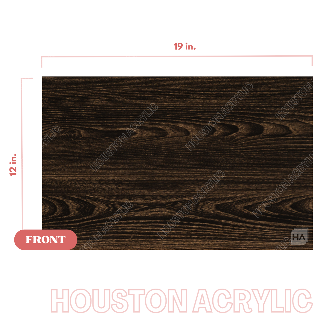 1/8" Dark Reclaimed Wood Grain Cast Acrylic Sheet Full Size Sheet View