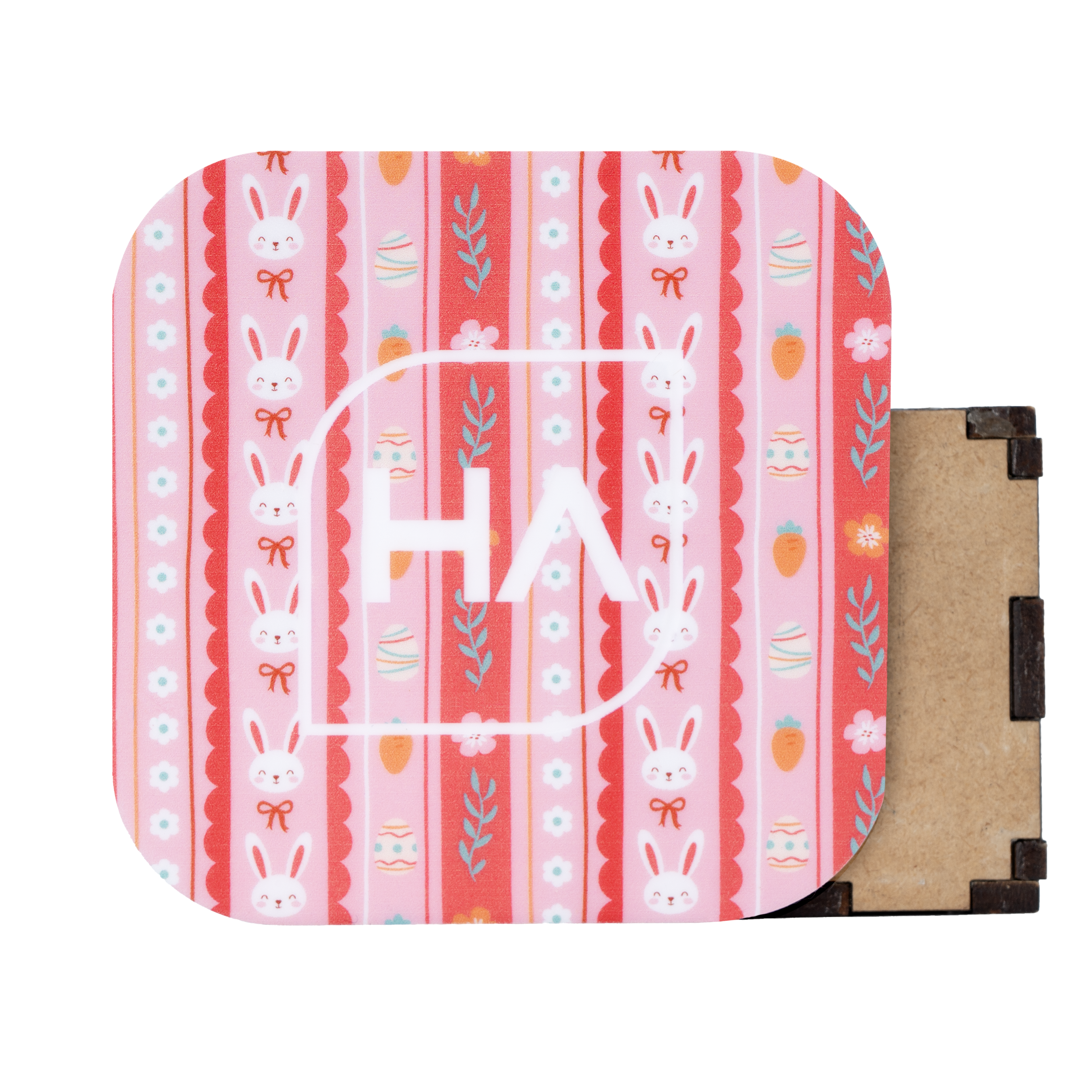 1/8" Easter Ribbon MakerPrint on a white core cast acrylic sheet