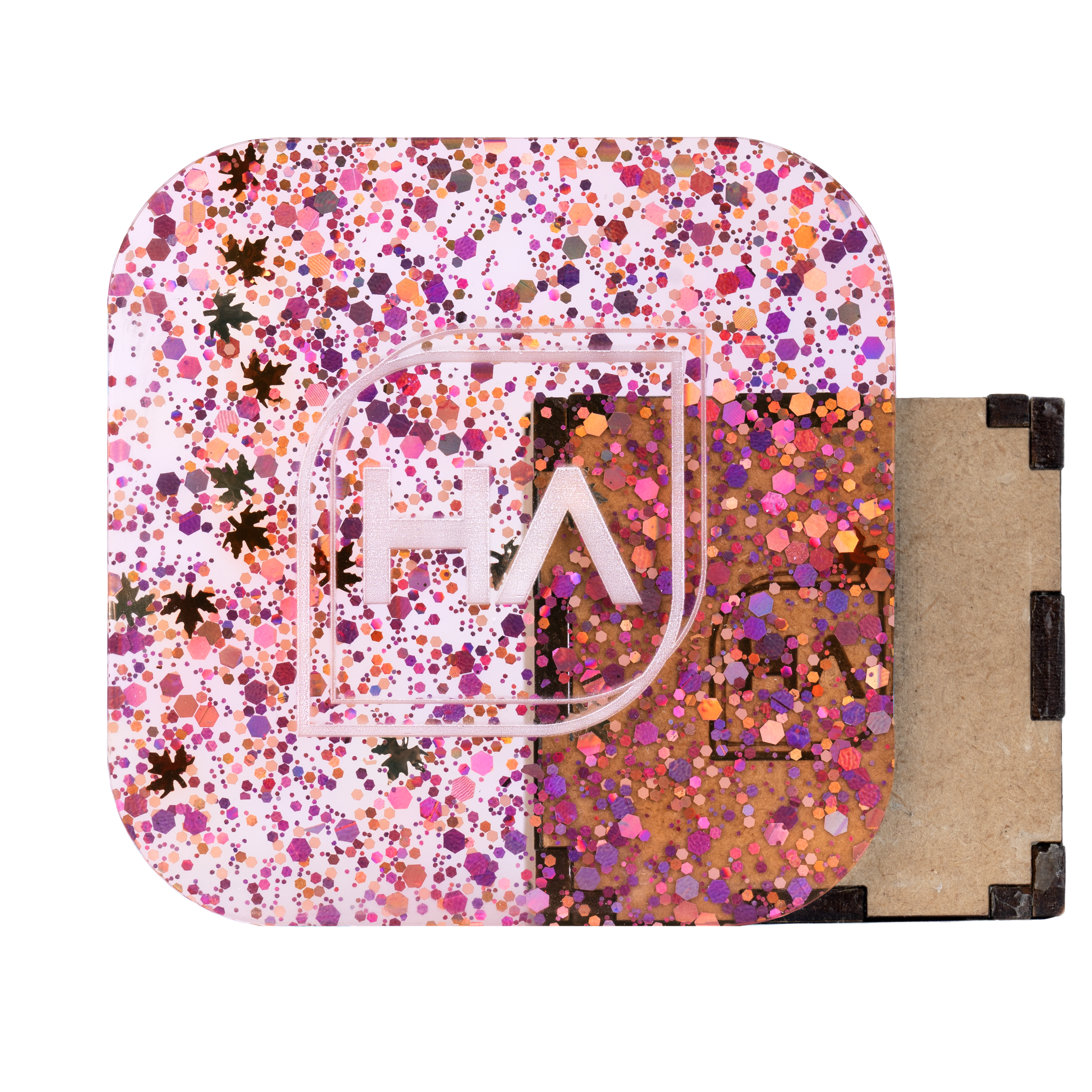 1/8" Falling For Pink Confetti Cast Acrylic Sheet