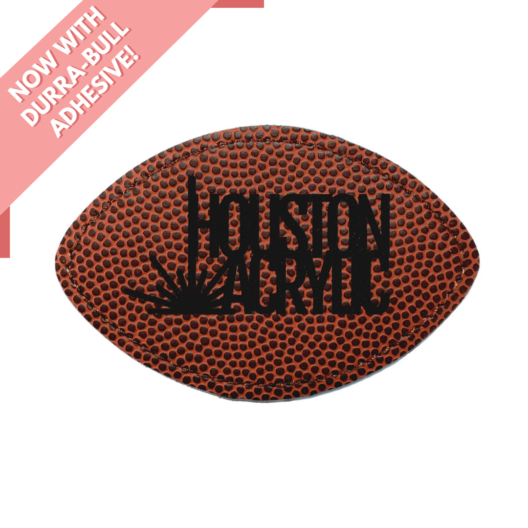 Football Leatherette Patch - Football Texture/Black (5 Pack)