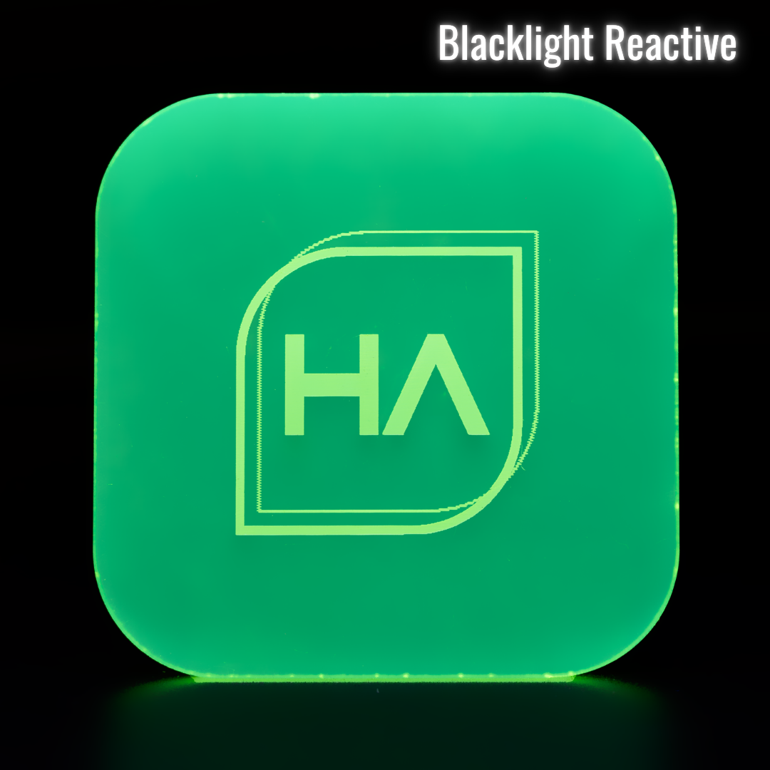 Blacklight reactive 1/8" Frosted Neon Green Cast Acrylic Sheet
