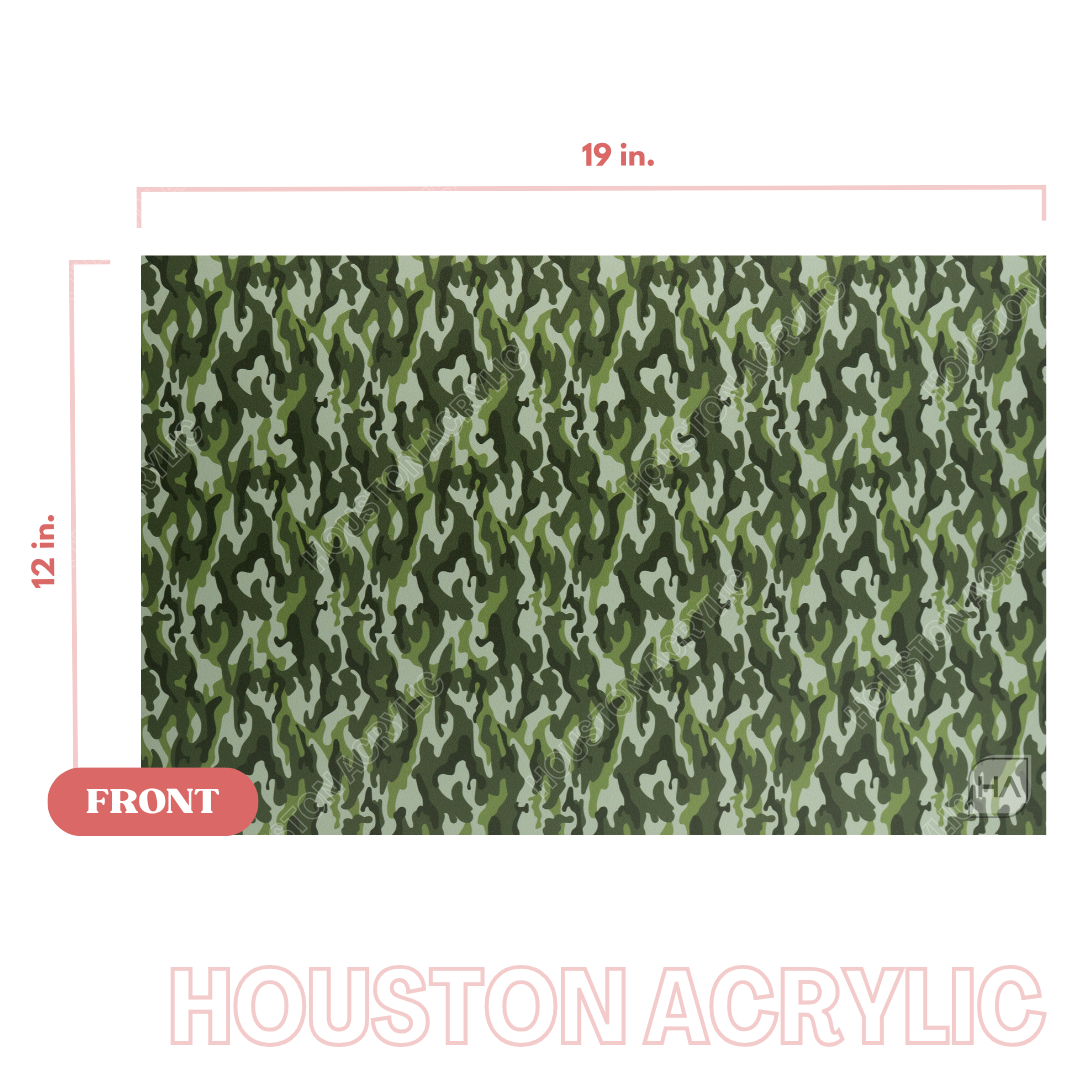 1/8" Green Camo MakerPrint Acrylic Sheet Full Size Sheet View