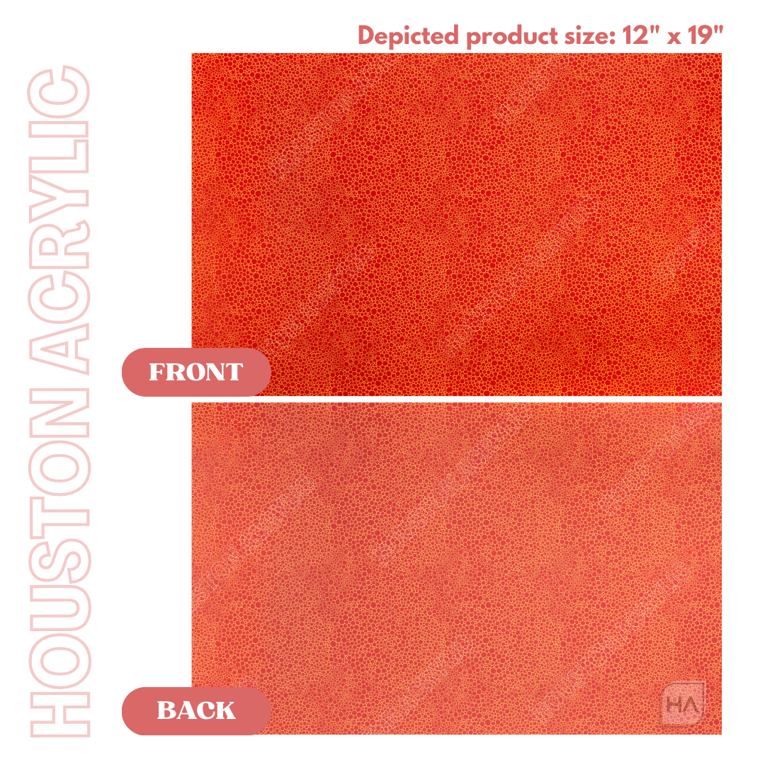 1/8" Halloween Abstract Bubbles MakerPrint Acrylic Sheet Front vs Back Full Size Sheet View Comparison