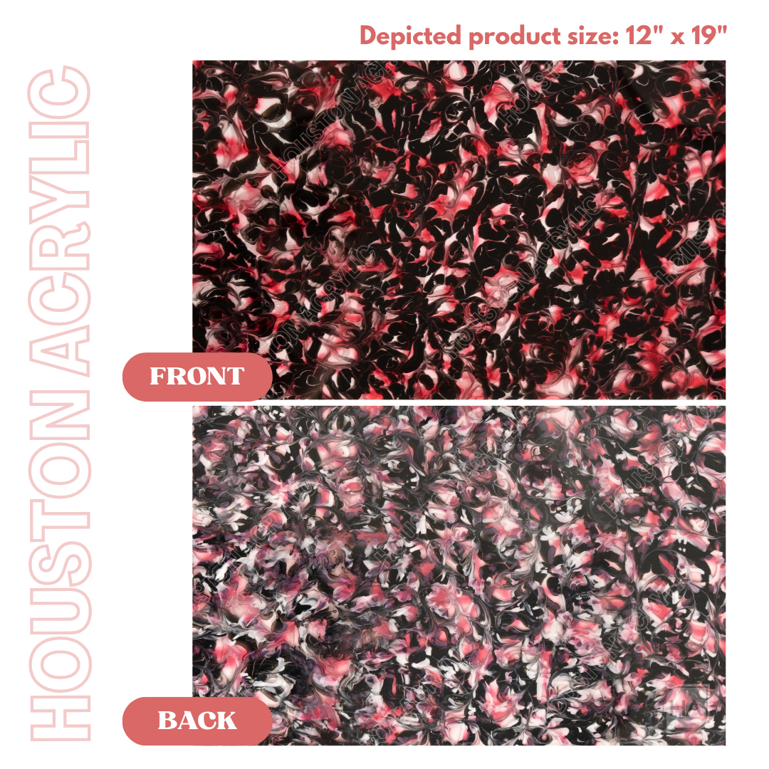 1/8" Hot Pink Swirls Cast Acrylic Sheet