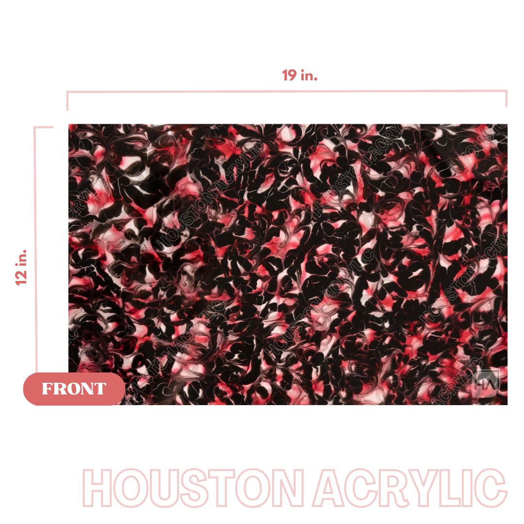 1/8" Hot Pink Swirls Cast Acrylic Sheet