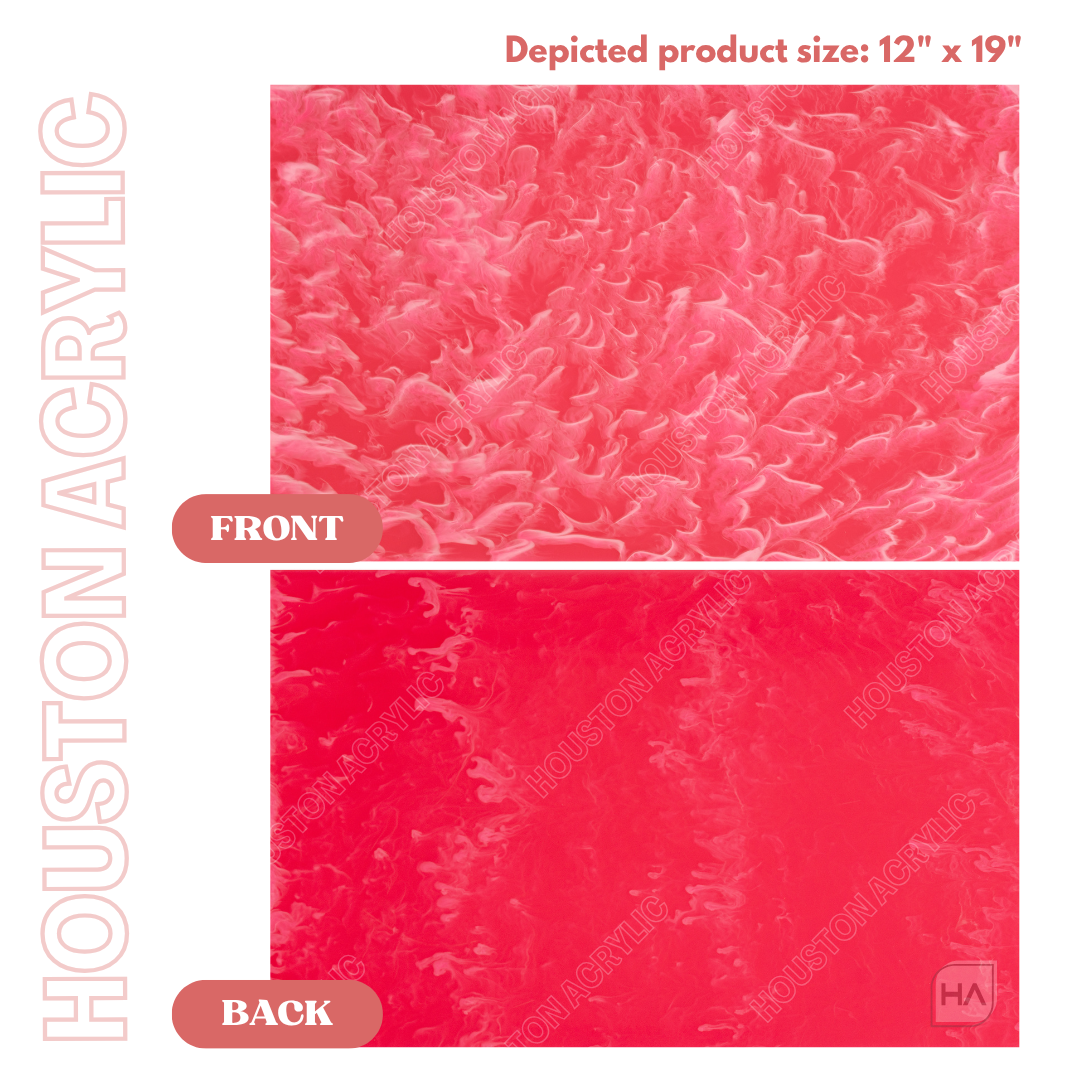 1/8" Hot Pink Quartz Cast Acrylic Sheet Front and Back Full Size Sheet View
