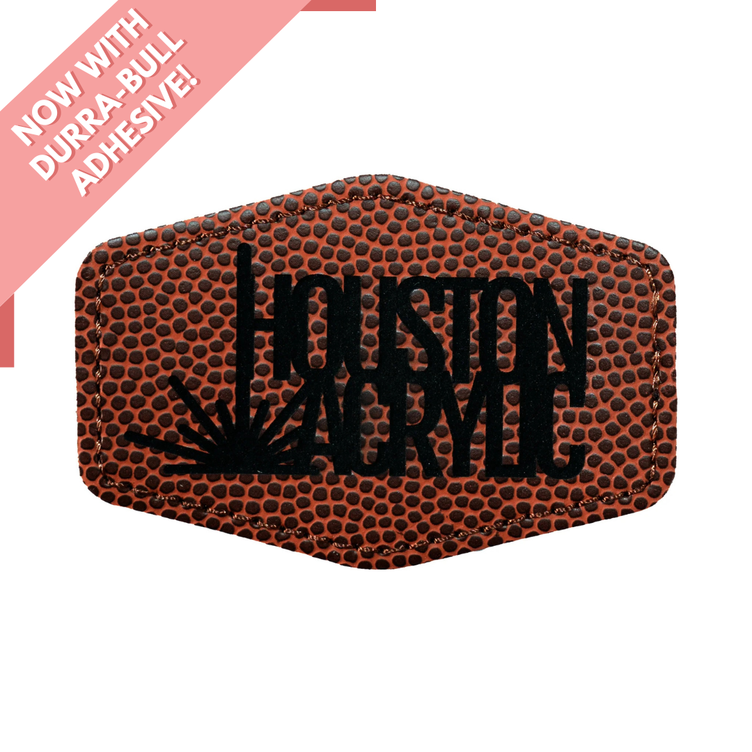 Hexagon Leatherette Patch - Football Texture/Black (5 Pack)
