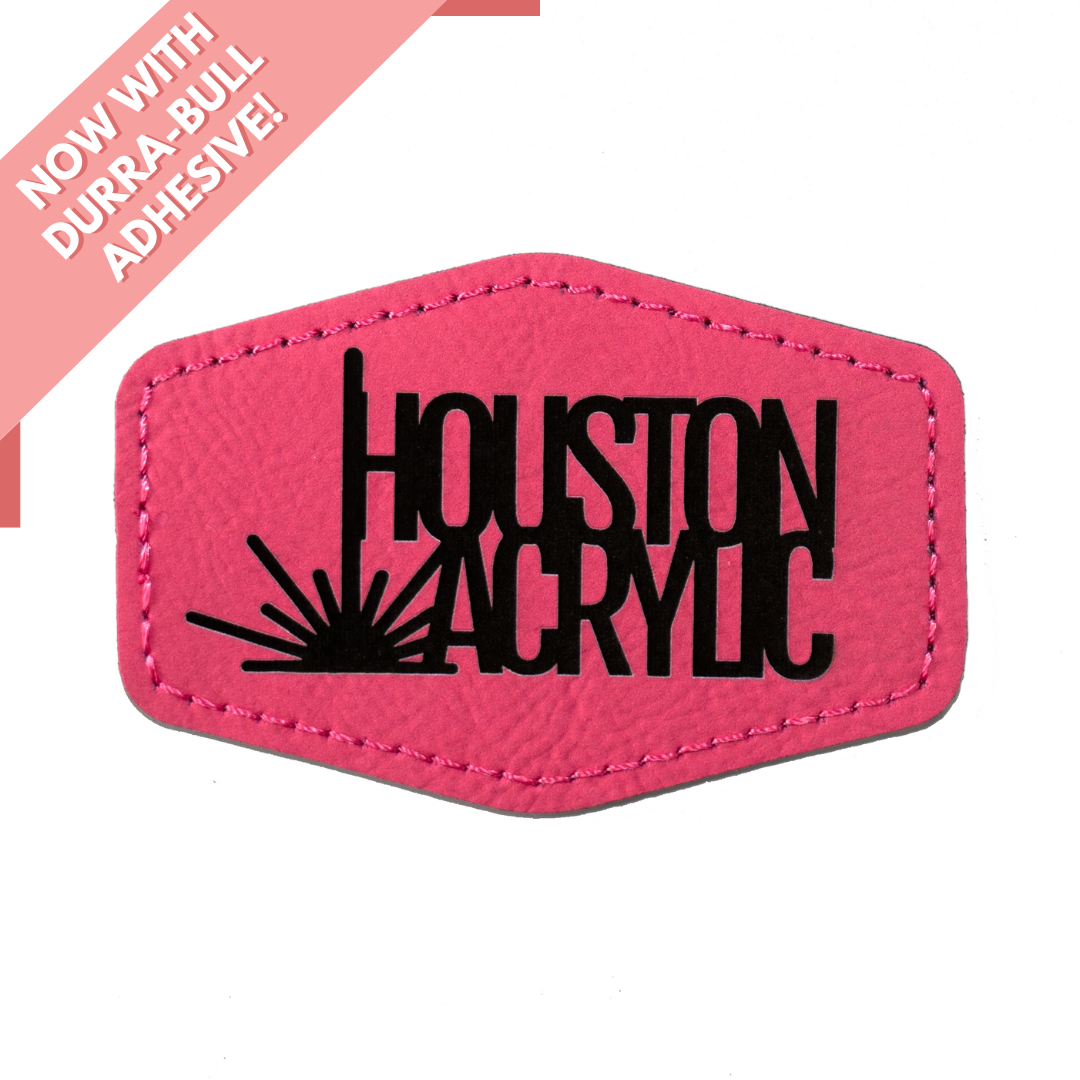 Hexagon Leatherette Patch - Hot Pink/Black (5 Pack)