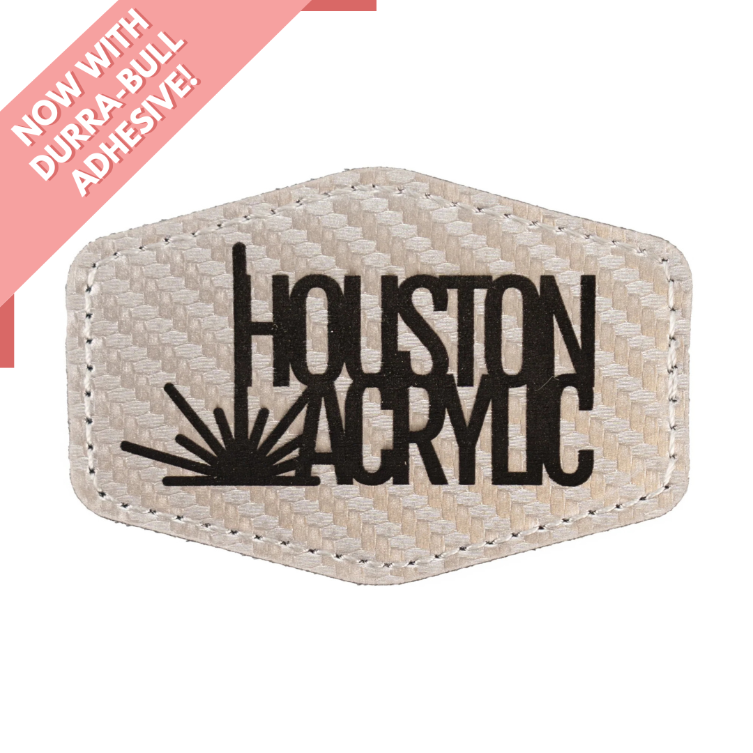 Hexagon Leatherette Patch - Silver Carbon Fiber/Black (5 Pack)