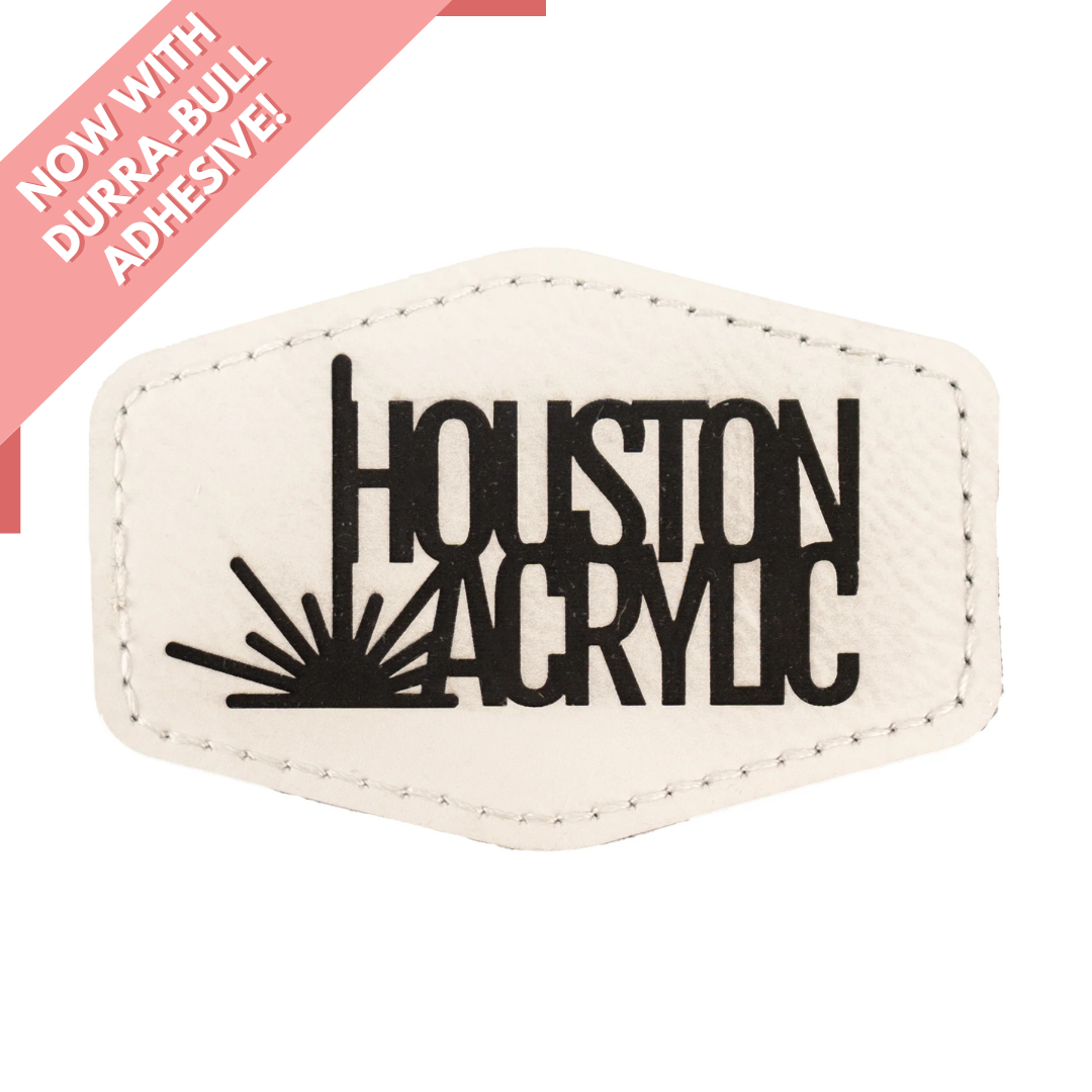 Hexagon Leatherette Patch - White/Black (5 Pack)