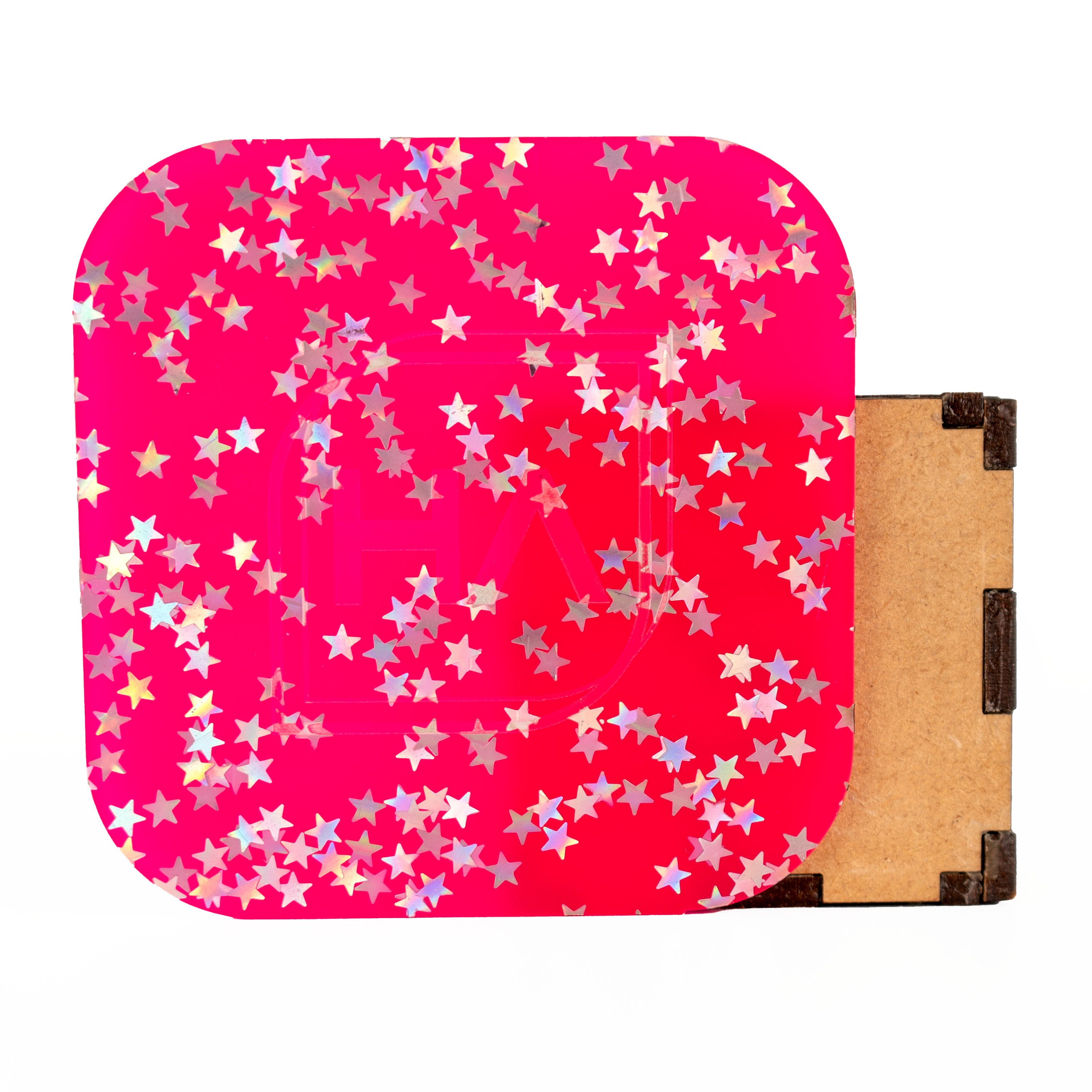1/8" Hot Pink Iridescent Starstruck Cast Acrylic Sheet