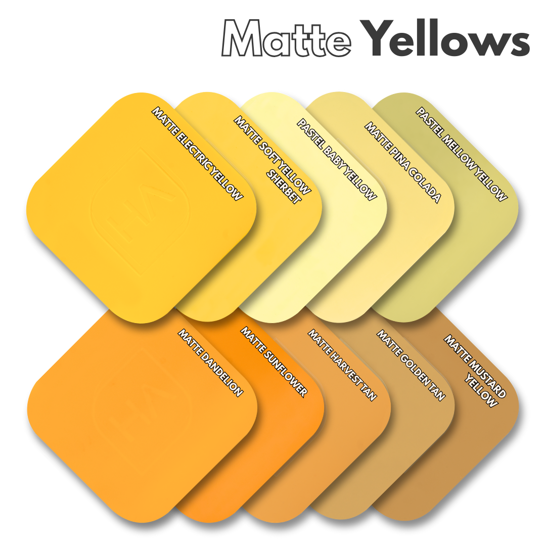 Houston Acrylic Matte Yellow Acrylic Sheet Color Comparison