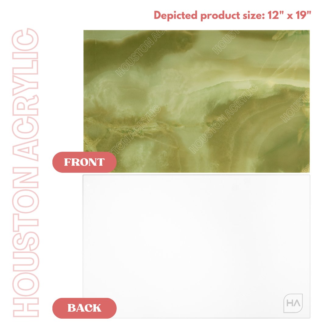 1/8" Jade Stone Cast Acrylic Sheet Front Vs Back Full Size Sheet View