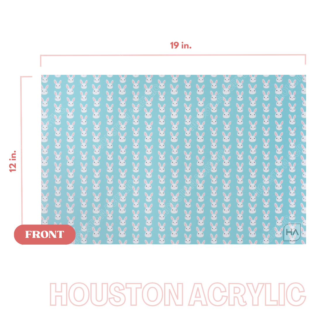 1/8" Little Blue Bunny MakerPrint Cast Acrylic Sheet Fullsize View