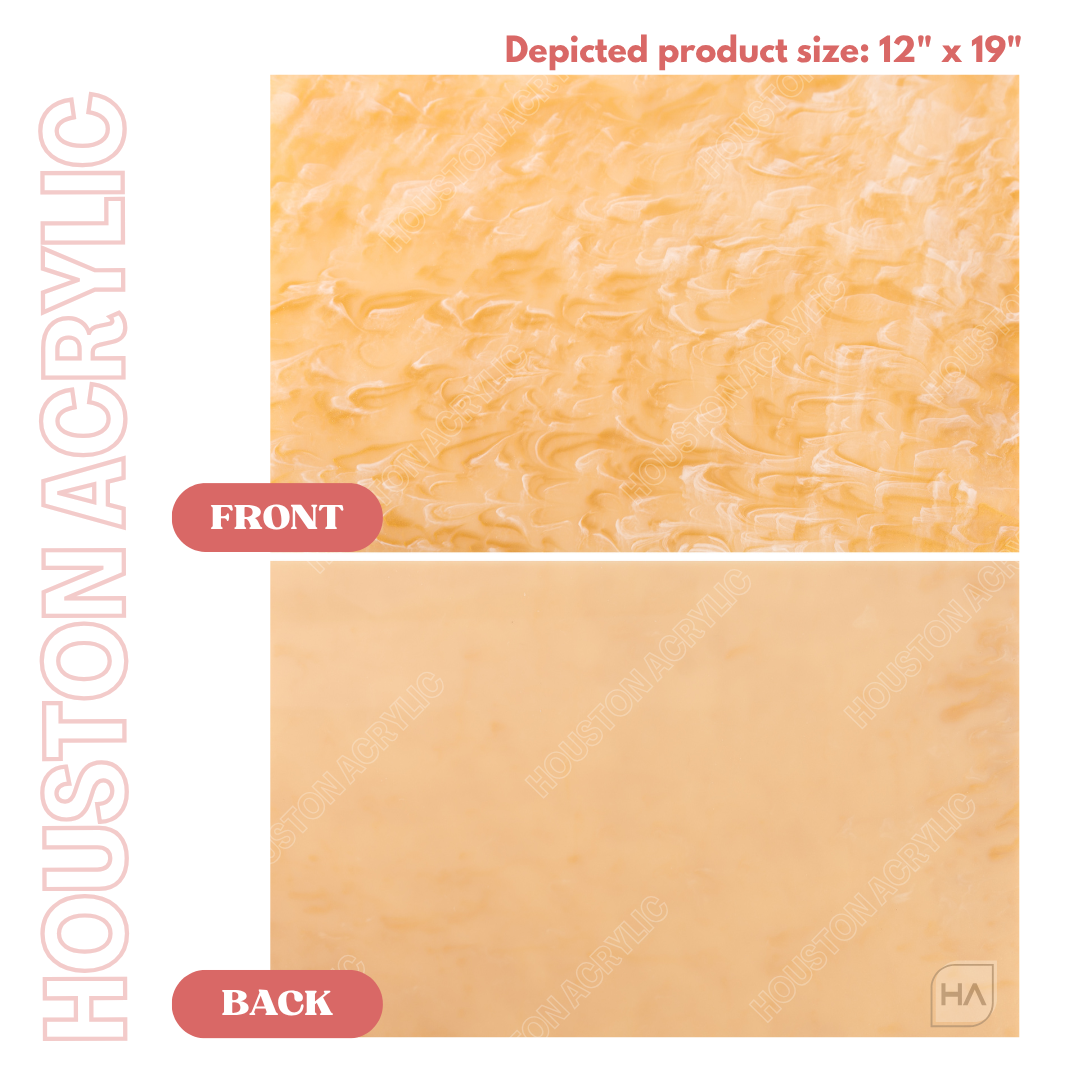 1/8" Luxe Amber Cast Acrylic Sheet Front vs Back Full Size Sheet View Comparison