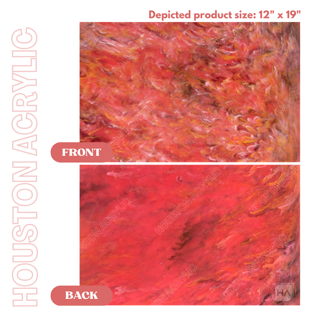 1/8" Luxe Rosè Cast Acrylic Sheet Front vs Back Full Size Sheet Comparison