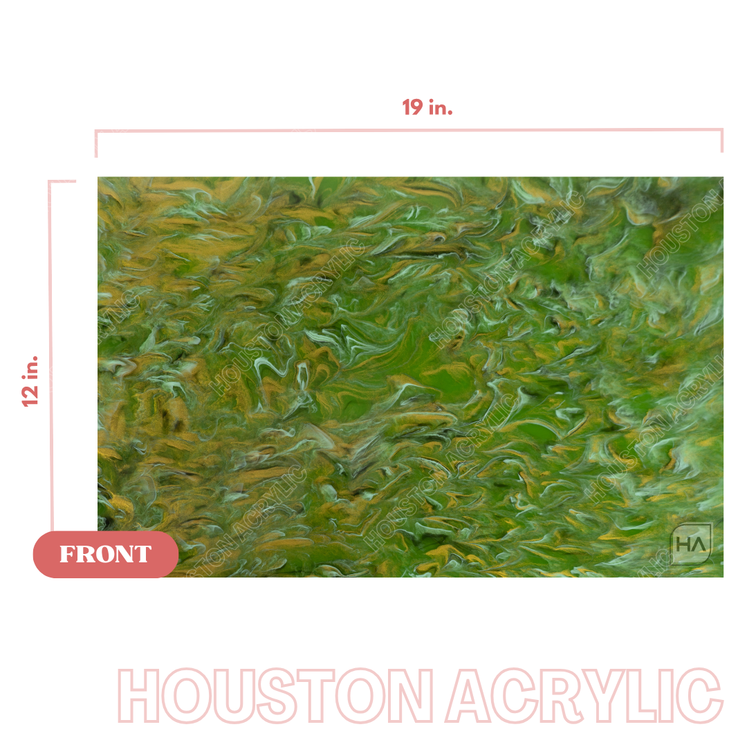 1/8" Luxe Moss Cast Acrylic Sheet Full Size Sheet View
