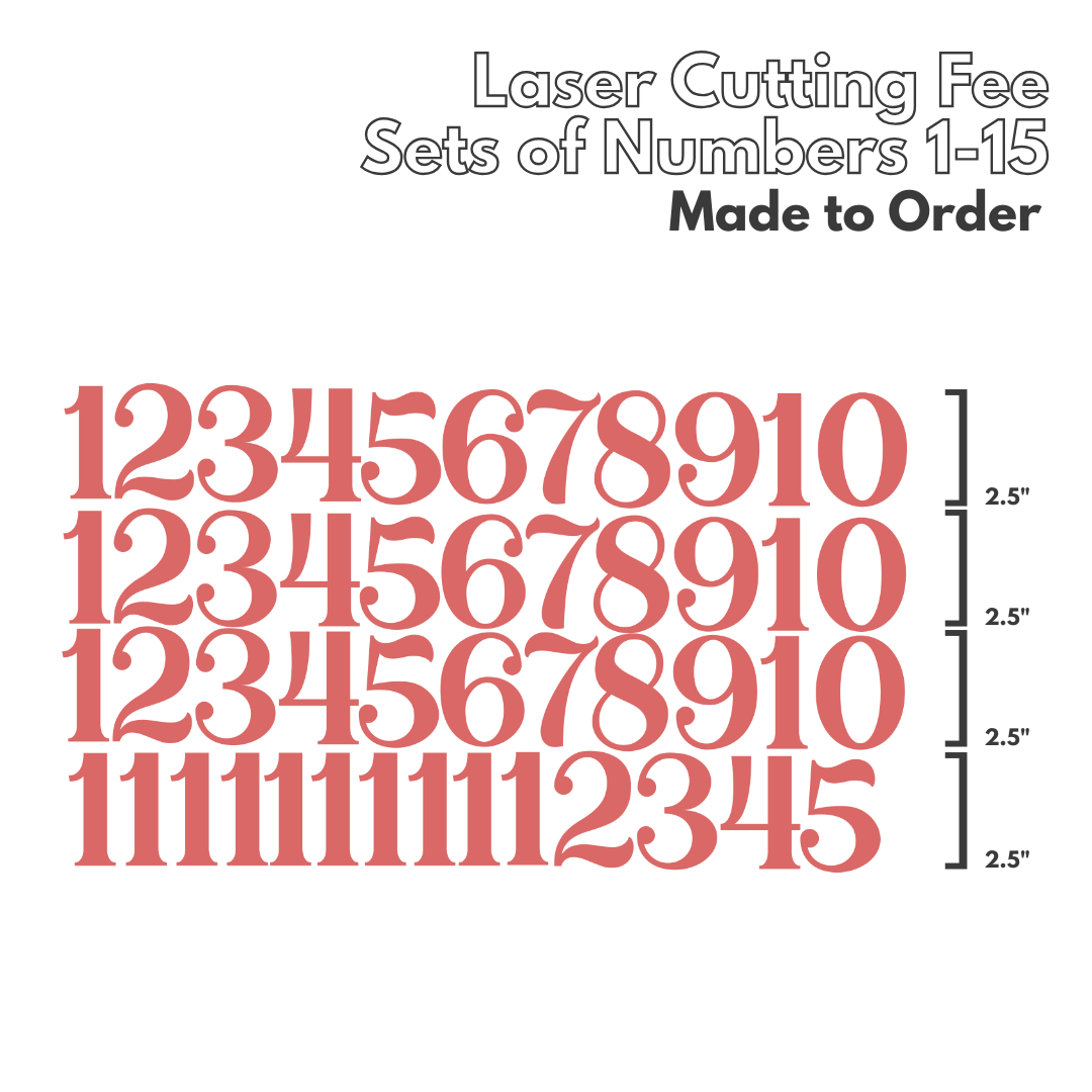 Blank Acrylic Modern Numbers (1/8")