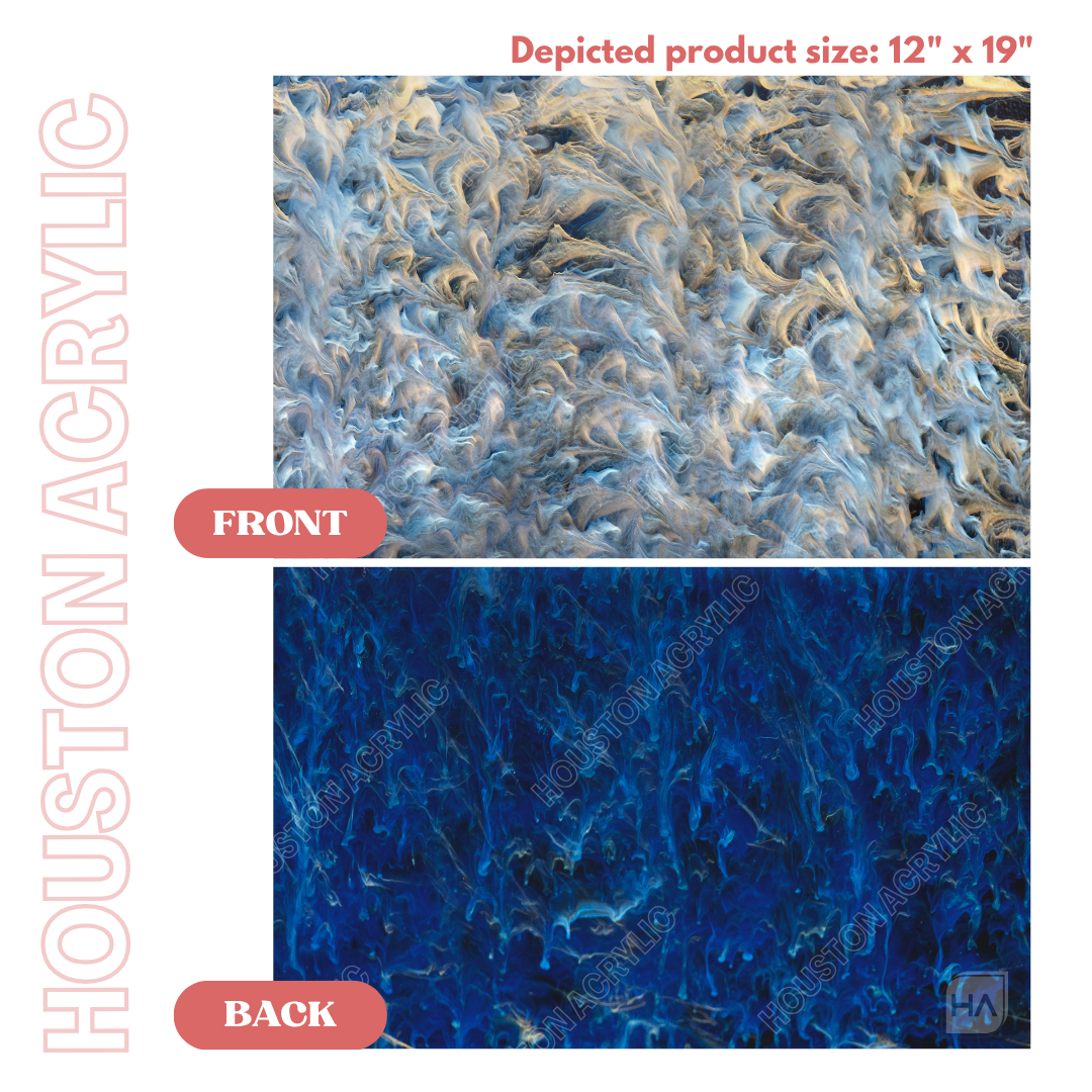 1/8" Midnight Navy Haze Cast Acrylic Sheet Front vs Back Full Size Sheet Comparison