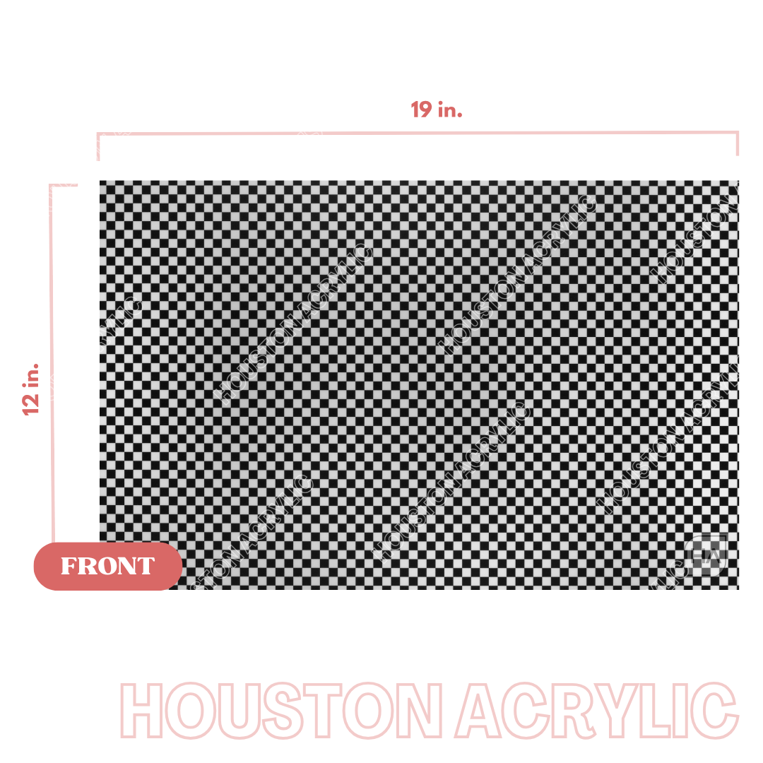 1/8" Mini Black and White Checkered MakerPrint Acrylic Sheet Full Size Sheet View