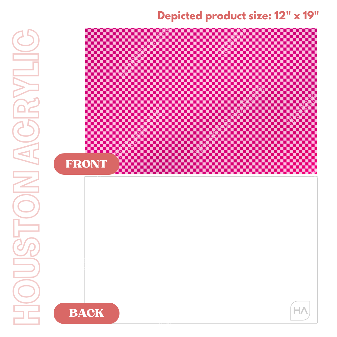 1/8" Mini Pink Checkered MakerPrint Full Size Sheet View Front and Back Comparison