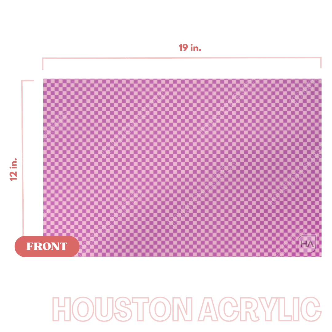 1/8" Mini Purple Checkered MakerPrint Full Size Acrylic Sheet View