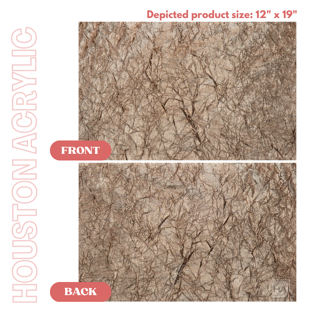 1/8" Mocha Crushed Shimmer Cast Acrylic Sheet Front vs Back Full Size Sheet Comparison