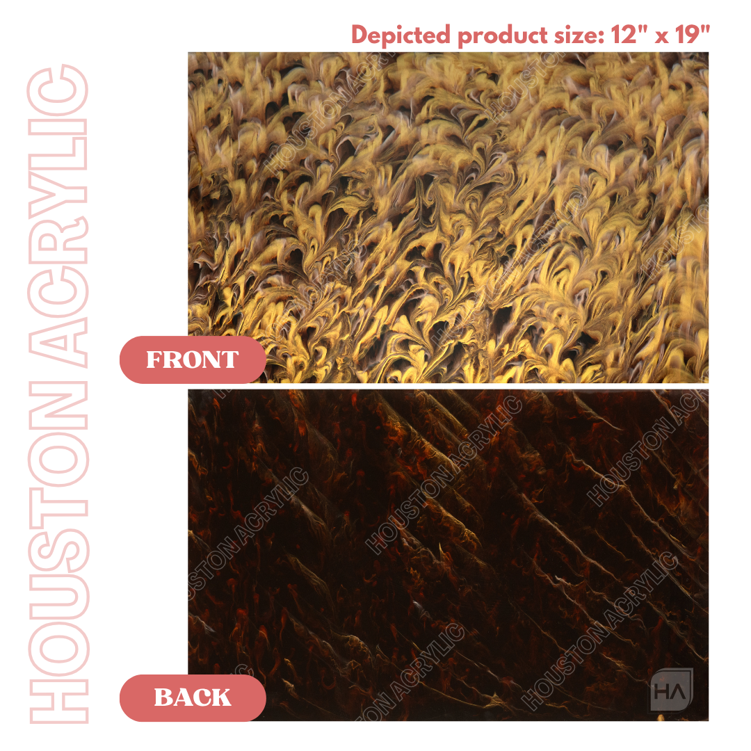 1/8" Mocha Haze Cast Acrylic Sheet Front vs Back Full Size Sheet Comparison